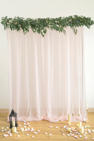 Sheer Backdrop Curtain Panels 5ft x 10ft (Set of 2) - Blush