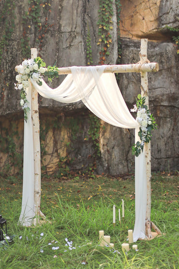 Sheer Wedding Arch Draping 30w x 6.5Yards (Set of 2) - White