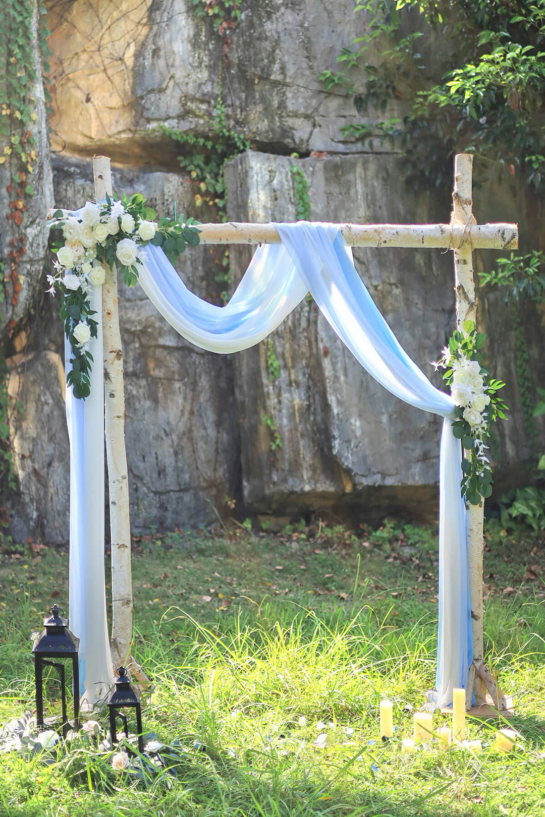 30 in. W x 26.5 ft. Easy Hanging Wedding Arch Draping Fabric 3